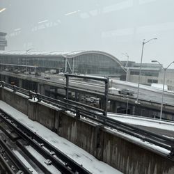 Union Pearson Express - Pearson Station - View from the train