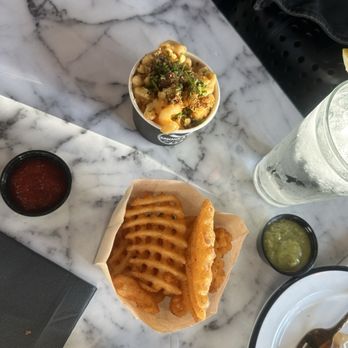 Broken Spirits Distillery - Waffle Fries  Mac & cheese - Distilleries Near Me - Long Beach, California