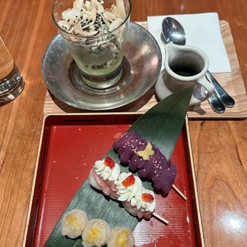 Cha-An - WHISKED MATCHA AFFOGATO & Dango w taro, strawberry and yuzu - Japanese Near Me - New York, New York Cha-An - WHISKED MATCHA AFFOGATO & Dango w taro, strawberry and yuzu - Japanese Near Me - New York, New York