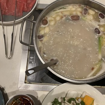 Happy Lamb Hot Pot - Original bone marrow broth, beef, veggies from the Buffet and dipping sauce - Hot Pot Near Me - Naperville, Illinois Happy Lamb Hot Pot - Original bone marrow broth, beef, veggies from the Buffet and dipping sauce - Hot Pot Near Me - Naperville, Illinois
