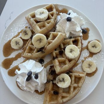 Cafe Lola - Chocolate Chip Waffles! The whip cream has a banana vanilla taste and tasted freshly made! came warm and not overly sweet i would get again. - Cafes Near Me - Las Vegas, Nevada Cafe Lola - Chocolate Chip Waffles! The whip cream has a banana vanilla taste and tasted freshly made! came warm and not overly sweet i would get again. - Cafes Near Me - Las Vegas, Nevada