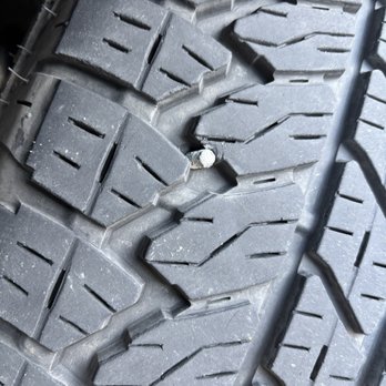 Discount Tire - The 1/4" thick fastener lodged in my tire that Discount Tire patched for free. - Tires Near Me - San Diego, California