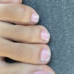 $55 &a full gel polish redo... I left with these :/ $55 &a full gel polish redo... I left with these :/