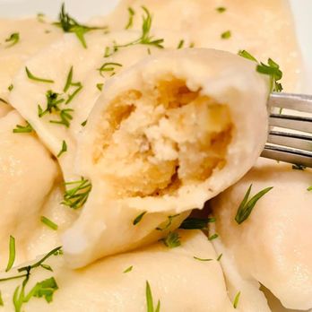 Kalinka - a plate of ravioli with a fork - International Grocery Near Me - San Jose, California