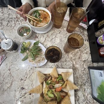 Pho Rex - 87. Combination Pan Fried Rice Noodles & 22. Wonton & BBQ Pork Noodle Soup - Vietnamese Near Me - Upland, California