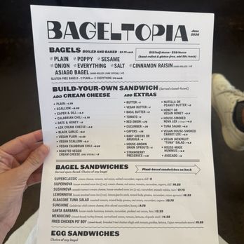 Bageltopia - Menu - June 2026 - Bagels Near Me - Berkeley, California