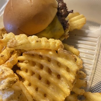 Smash'd Burger Bar - Irving Smash with waffle fries - Burgers Near Me - Indianapolis, Indiana Smash'd Burger Bar - Irving Smash with waffle fries - Burgers Near Me - Indianapolis, Indiana