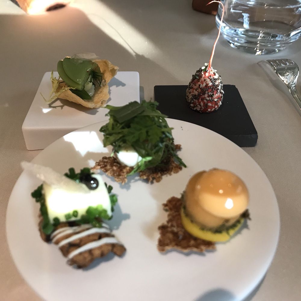 Lorenz Adlon Esszimmer - Lobster mayo with ice cream, quail egg, German apple cheese, a pickled radish, avocado with coriander and citrus mayo - Modern European Near Me - Berlin, BE