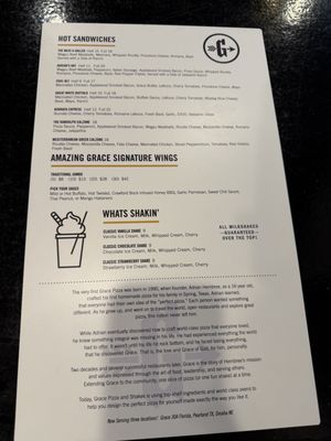Menu photo 3 Grace Pizza and Shakes Pearland, TX