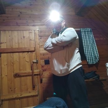 Shenandoah Valley Campground - My husband showing off his new headlamp but this photo also shows off the size of the room pretty well too. - Campgrounds Near Me - Verona, Virginia Shenandoah Valley Campground - My husband showing off his new headlamp but this photo also shows off the size of the room pretty well too. - Campgrounds Near Me - Verona, Virginia