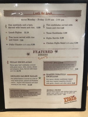 Menu photo 1 Leal's Restaurant Muleshoe, TX