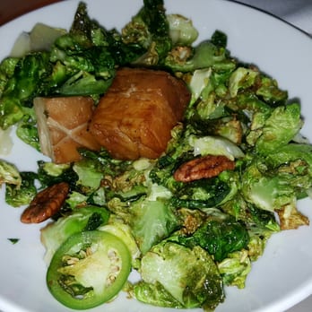 Izakaya Den - Pork belly Brussel sprouts. Great deal for $5 at happy hour - Japanese Near Me - Denver, Colorado