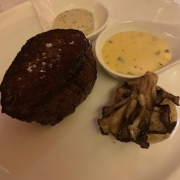 9oz filet with herbed butter and bernaise sauce.