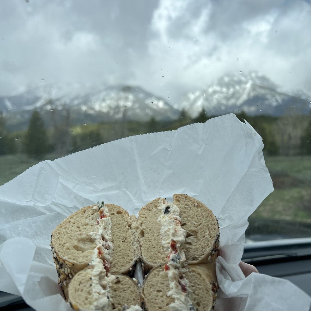 Everything bagel with sun dried tomato and olive cream cheese