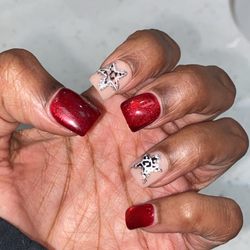 Wayside Nails - This is what I received. Nothing compared to the picture above but was charged 135 for that basic artwork plus my pedicure.