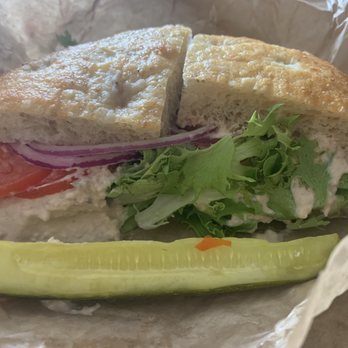 Panera Bread - Tuna Salad sandwich with a slice of pickle cucumber - Sandwiches Near Me - Sunnyvale, California