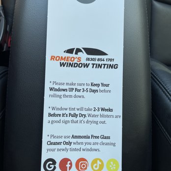 Romeo's Window Tinting - Car Window Tinting Near Me - Clarendon Hills, Illinois