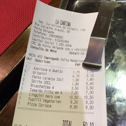 La Cantina - Ersten zwei Positionen wurden einfach am Anfang hingestellt und ohne zu fragen abgerechnet.