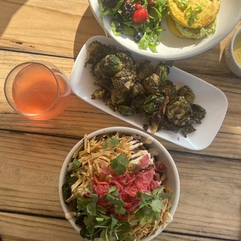 Seabirds Kitchen - Chipotle Florentine, Burnt Brussels Sprouts, Locals Bowl with added Al Pastor Jackfruit - Vegan Near Me - Costa Mesa, California Seabirds Kitchen - Chipotle Florentine, Burnt Brussels Sprouts, Locals Bowl with added Al Pastor Jackfruit - Vegan Near Me - Costa Mesa, California
