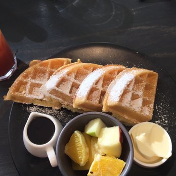 Cafe Patachou - Waffle with powdered sugar, butter, and syrup - Breakfast & Brunch Near Me - Indianapolis, Indiana Cafe Patachou - Waffle with powdered sugar, butter, and syrup - Breakfast & Brunch Near Me - Indianapolis, Indiana