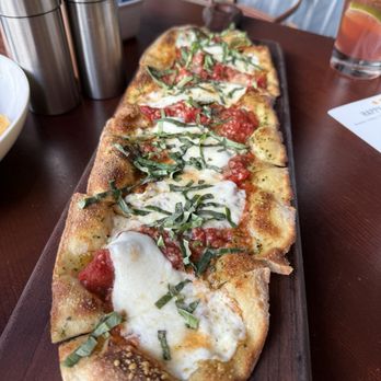 Pinstripes - Margherita flatbread - Bowling Near Me - San Mateo, California