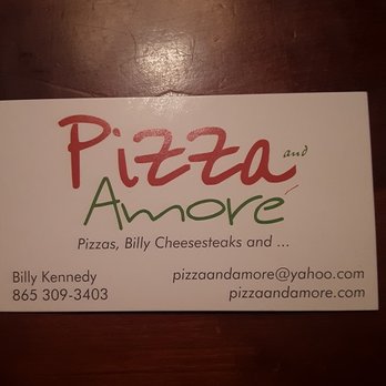 Pizza And Amore - a business card on a table - Food Trucks Near Me