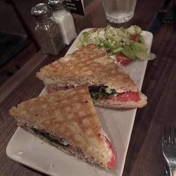 Postino 9CO - Nine Iron with focaccia bread and side salad - Wine Bars Near Me - Denver, Colorado Postino 9CO - Nine Iron with focaccia bread and side salad - Wine Bars Near Me - Denver, Colorado