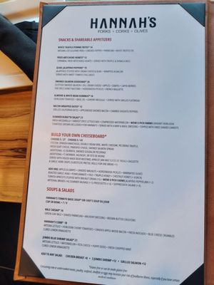 Menu photo 4 Hannah's Off The Square Denton, TX