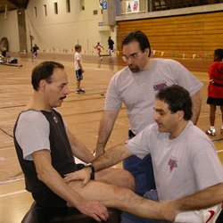 Charschan Chiropractic & Sports Injury Associates - Dr. Charschan working USATF Track meet