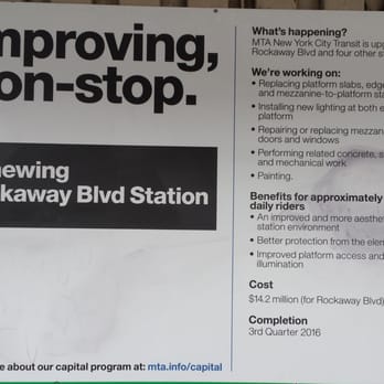 MTA - Rockaway Blvd Subway Station - Renovation estimated 2 years - Metro Stations Near Me - Ozone Park, New York MTA - Rockaway Blvd Subway Station - Renovation estimated 2 years - Metro Stations Near Me - Ozone Park, New York