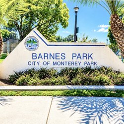 Barnes Park in Monterey Park, California is a popular community park with open green space, sports areas, playgrounds, walking paths