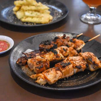 2 Nixons - Chicken and steak yakitori: chicken and steak were both tender and well seasoned - Ramen Near Me