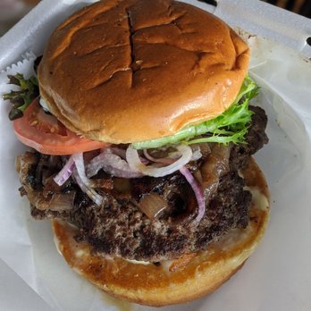 Simply Greek - Brie burger (takeout) - Greek Near Me - Solon, Ohio