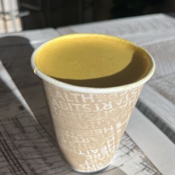 Kale Me Crazy - The golden latte: turmeric, cardamom, ginger, cinnamon, nutmeg and black pepper: cozy and invigorating-it's liquid sunshine! - Juice Bars & Smoothies Near Me - Tampa, Florida
