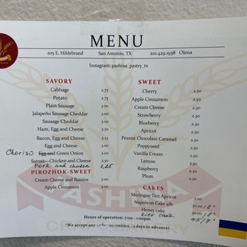Pashina Pastry - Menu - Bakeries Near Me - San Antonio, Texas Pashina Pastry - Menu - Bakeries Near Me - San Antonio, Texas