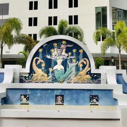 Pineapple Mural - Across the street view of Pineapple Mural at Paul N. Thorpe Jr. Park. (135 S. Pineapple Ave. , Sarasota)