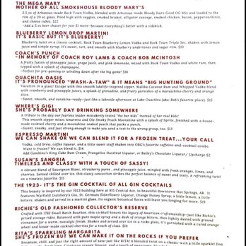 Ouachita Bar & Grill - Cocktail list - Barbeque Near Me - Hot Springs, Arkansas