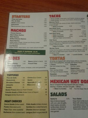 Menu photo 2 Taqueria El Taco Anderson, SC Menu photo 2 Taqueria El Taco Anderson, SC