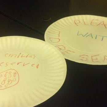 Emilia's Pizzeria - Cute reservation signs on our table - Pizza Near Me - Berkeley, California Emilia's Pizzeria - Cute reservation signs on our table - Pizza Near Me - Berkeley, California