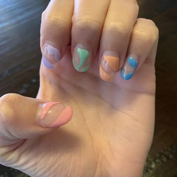Lotus Nails - Dip nails with gel nail design - Nail Salons Near Me - Boulder, Colorado