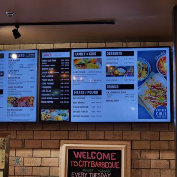 City Barbeque - menus on the wall - Barbeque Near Me - Deerfield, Illinois