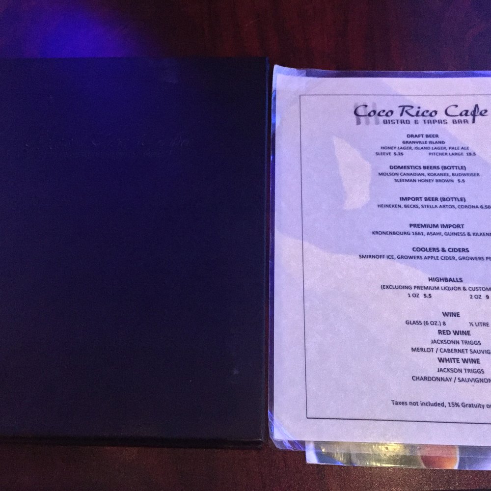 Coco Rico Cafe - Drinks menu~ - Breakfast & Brunch Near Me - Vancouver, British Columbia