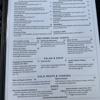 Triana - Menu - Tapas/Small Plates Near Me - Albuquerque, New Mexico