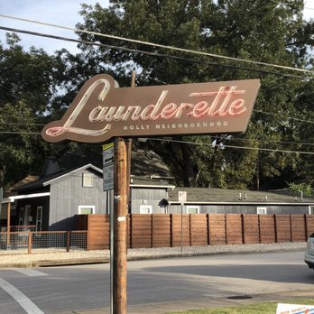 Launderette - The sign out front! - New American Near Me - Austin, Texas