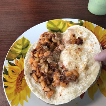 Angelica’s Kitchen - Papas con chorizo and beans - Mexican Near Me - Bastrop, Texas