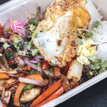 Kra-Pow Thai Eatery - Krapow Bowl w/ Shrimp & Fried Egg. - Thai Near Me - Stanton, California Kra-Pow Thai Eatery - Krapow Bowl w/ Shrimp & Fried Egg. - Thai Near Me - Stanton, California