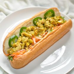Vee's Kitchen - Lemongrass Chicken (sweet & savory), mayo, cilantro, pickled carrots & daikon, and jalapeños