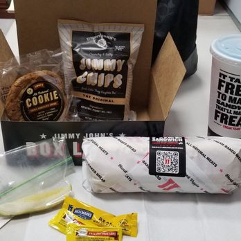 Jimmy John's - 08/09/19: Lunch Box: sandwich, 1/4 pickle, chips & a cookie. Extra charge for the large drink. Total $10.66. Not bad!!! - Sandwiches Near Me - Irwindale, California