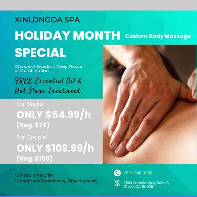 Xinlongda Spa, 2500 Zanella Way, Ste B, Chico, CA 95928, US Xinlongda Spa, 2500 Zanella Way, Ste B, Chico, CA 95928, US