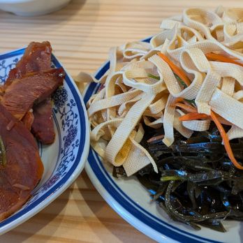 Changan Kitchen - One free small side dish sampler (left) as their soft opening special. Seaweed and bean curd skin we ordered (right). - Chinese Near Me - West Covina, California Changan Kitchen - One free small side dish sampler (left) as their soft opening special. Seaweed and bean curd skin we ordered (right). - Chinese Near Me - West Covina, California
